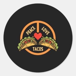 Adesivo Peace Love Tacos Cinco De Mayo Mexicano Fiesta Hip