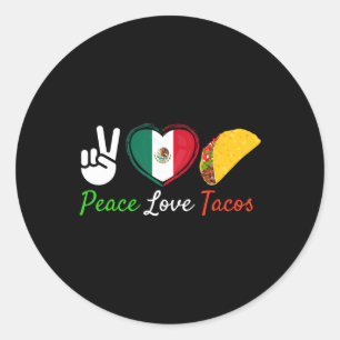 Adesivo Peace Love Tacos Cute Taco Cinco De Mayo Mexicano 