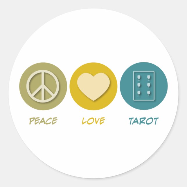 Adesivo Peace Love Tarot (Frente)