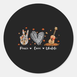 Adesivo Peace Love Ukulele Hawaiian Ukelele Uke Guitar Pla