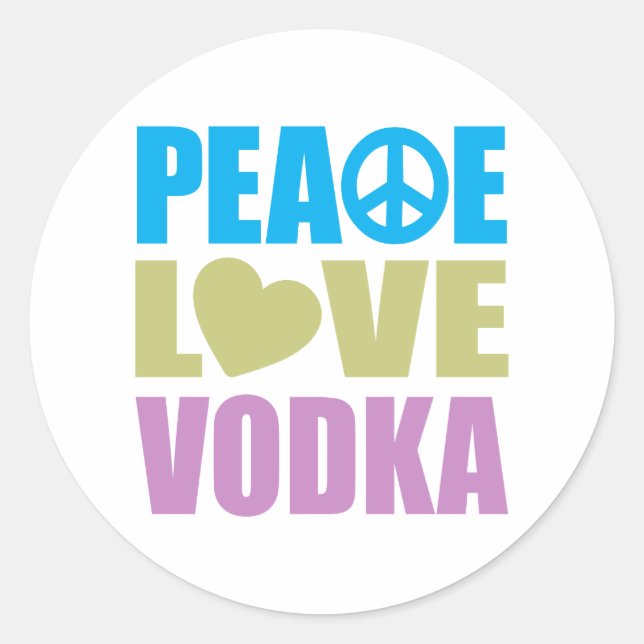 Adesivo Peace Love Vodka (Frente)