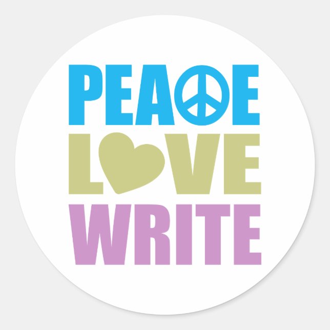 Adesivo Peace Love Write (Frente)