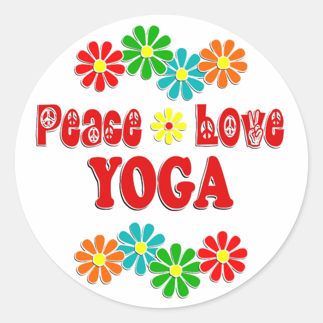 Adesivo Peace Love Yoga (Frente)
