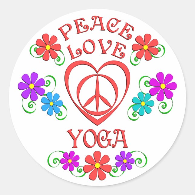 Adesivo Peace Love Yoga (Frente)