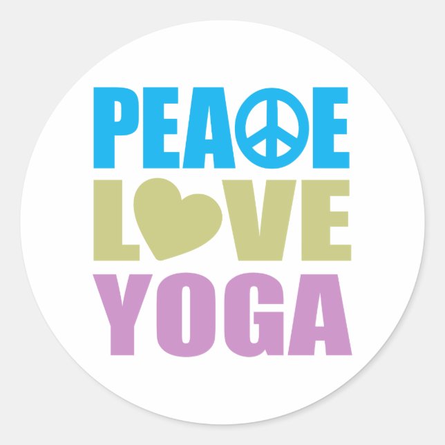 Adesivo Peace Love Yoga (Frente)