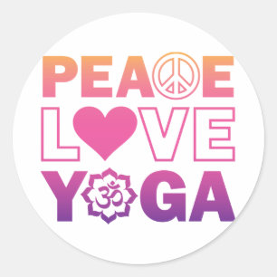 Adesivo Peace Love Yoga