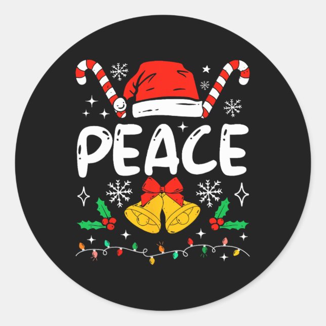 Adesivo Peace Matching I Come In Peace Couples Santa Hat C (Frente)