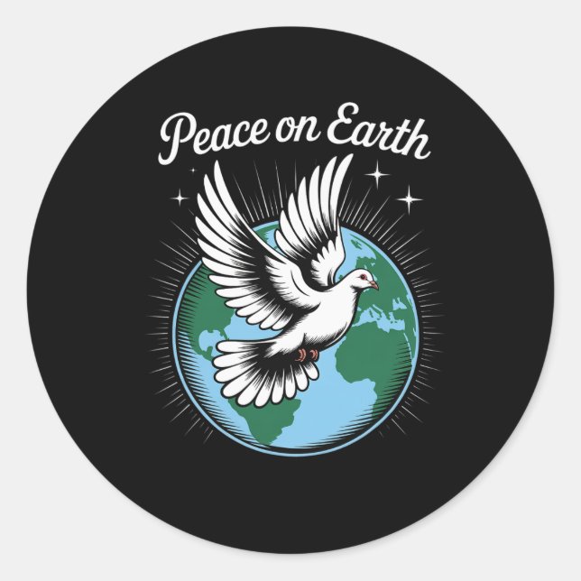 Adesivo Peace On Earth Dove And Globe Faith Christmas Spir (Frente)