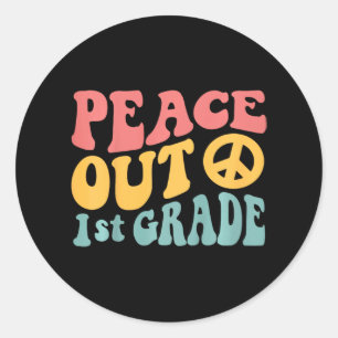 Adesivo Peace Out 1rua Grade Funny Retro 70's Last Day Of