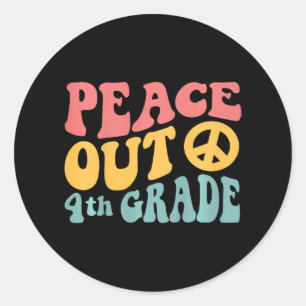 Adesivo PEACE Out 4º ano - Retro Funny 70's Último Dia de