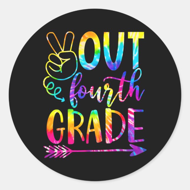 Adesivo Peace Out Fourth 4th Grade Happy Last Day Of (Frente)