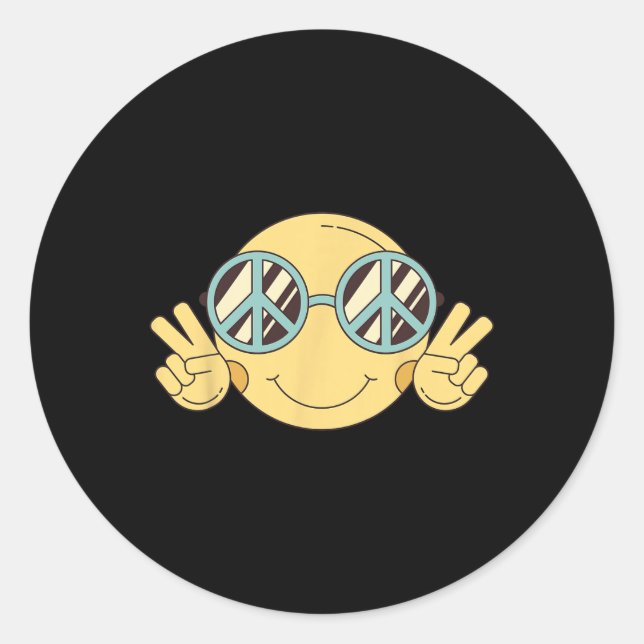Adesivo PEACE SIGN LOVE 60s 70s Groovy Hippie Costume Hall (Frente)