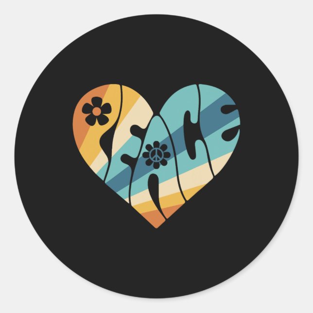 Adesivo PEACE SIGN LOVE 60s 70s Groovy Hippie Costume Hall (Frente)