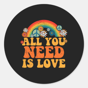 Adesivo PEACE SIGN LOVE 60s 70s Tie Dye Hippie Costume Hal