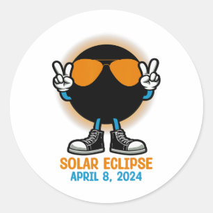 Adesivo Peace Totality Solar Eclipse 8 de abril de 2024 Wo