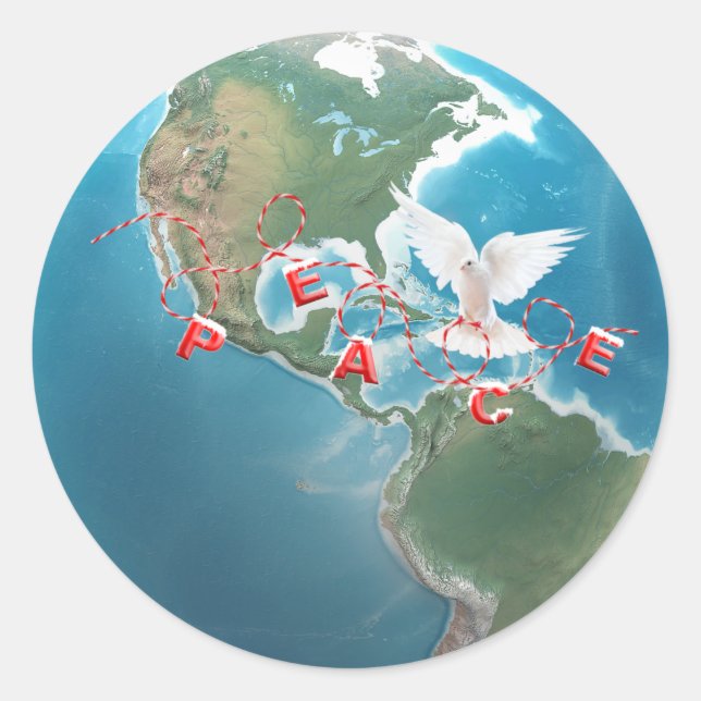 Adesivo PEACE White Dove do Natal no Mundo (Frente)