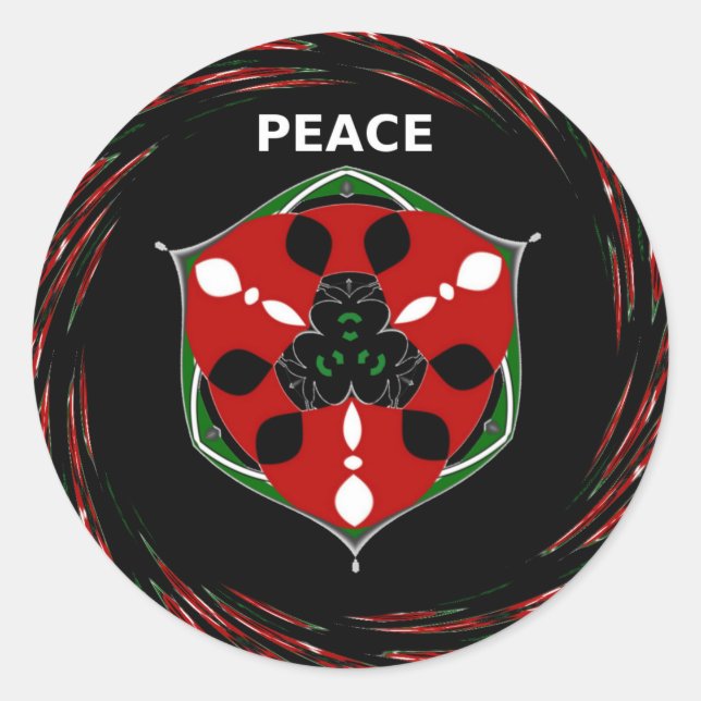 Adesivo "Peace: with Shield Emblem" Art Impressão (Frente)