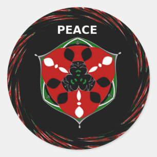 Adesivo "Peace: with Shield Emblem" Art Impressão