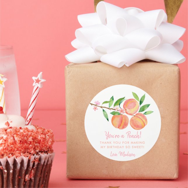 Adesivo Peach Blossom One Sweet Peach Birthday (Festa)