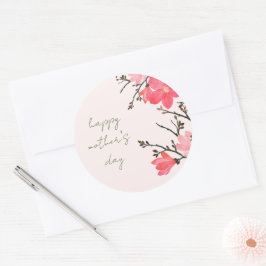 Adesivo Peach Blossom Watercolor Sticker Day Round