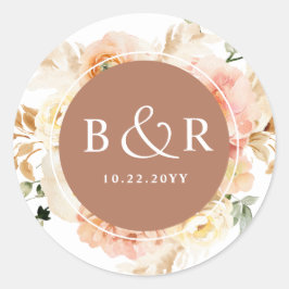 Adesivo Peach Blush, Envelope de Casamento Terracotta / Fa