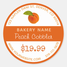 Adesivo Peach Cobbler — Vinheta redonda