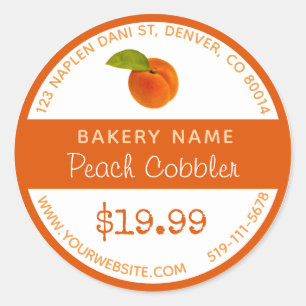 Adesivo Peach Cobbler — Vinheta redonda