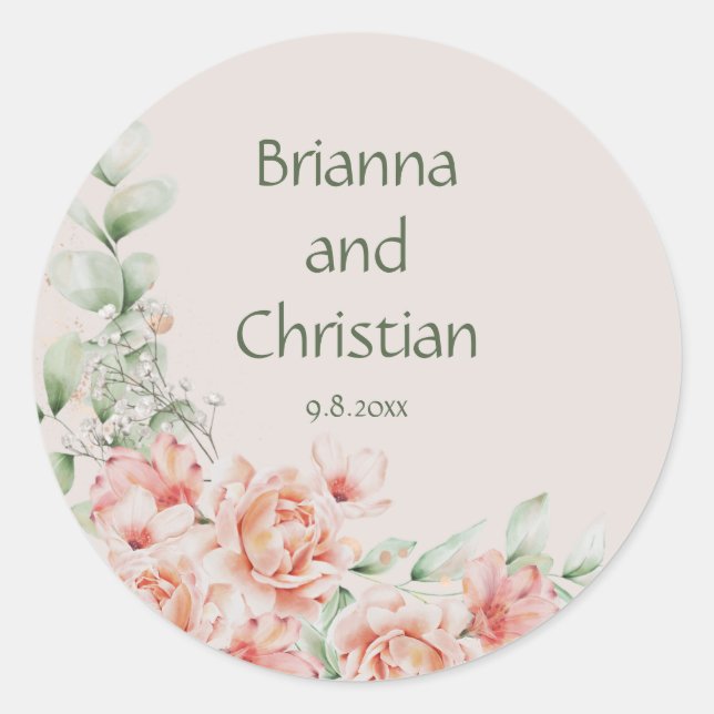 Adesivo Peach Cream e Sage Green Floral Garden (Frente)