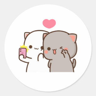 Adesivo Peach E Goma Mochi Bear Casal Selfie