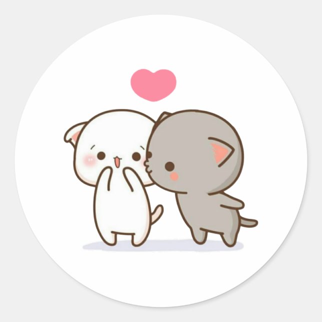 Adesivo Peach E Goma Mochi Cat (Frente)