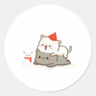 Adesivo Peach E Goma Mochi Cat, Feliz Natal