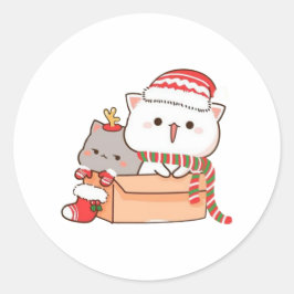 Adesivo Peach E Goma Mochi Cat, Feliz Natal