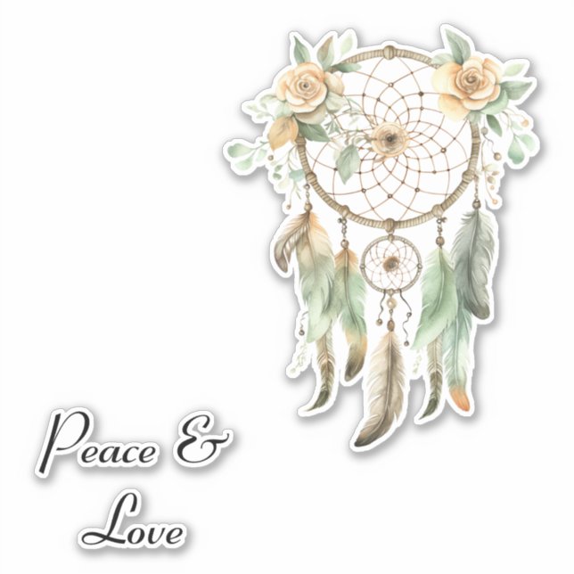 Adesivo Peach Floral Green Drecher Catcher Peace (Frente)