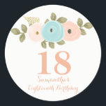 Adesivo Peach Floral Watercolor 18th Birthday Girl Sticker<br><div class="desc">Peach Floral Watercolor 18th Birthday Girl Sticker Para a coleção,  visite a loja Niche e Nest Usamos trabalho de arte de: Freshmint Paperie https://www.etsy.com/shop/FreshmintPaperie</div>