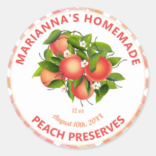 Adesivo Peach Fruit Canning Jam Jar Label