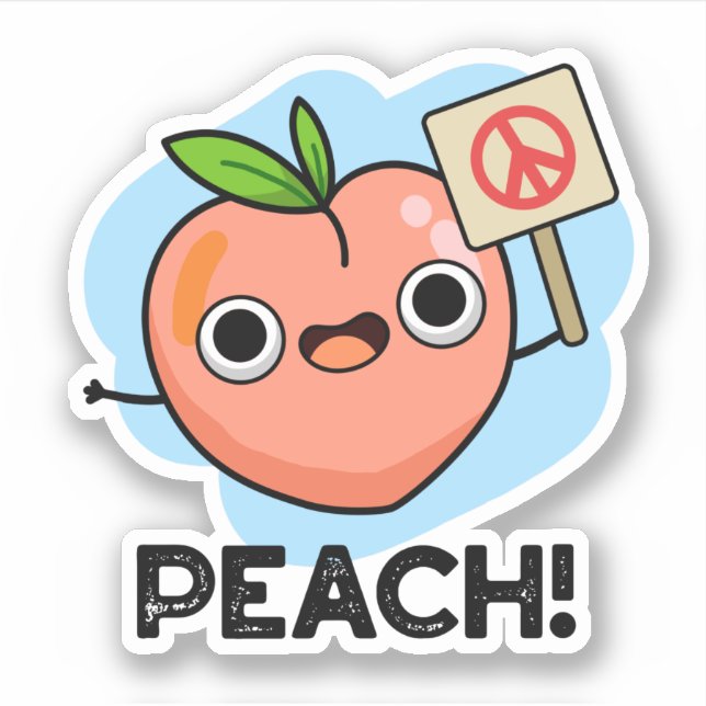Adesivo Peach Funny Peace Fruta Pun (Frente)