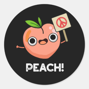 Adesivo Peach Funny Peace Fruta Pun Dark BG