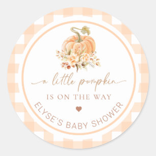 Adesivo Peach Gingham Cai Um Pouco De Abóbora Está A Camin