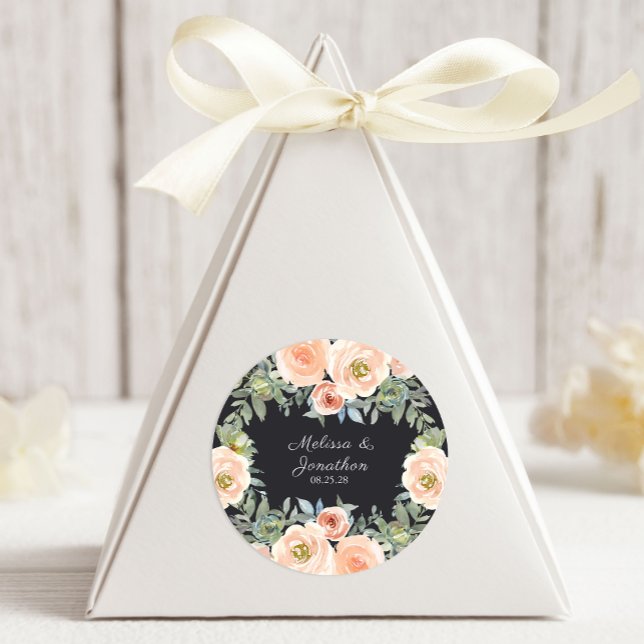 Adesivo Peach Green Marinho Pastel Floral Wedding (Criador carregado)