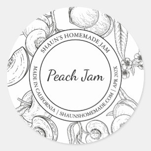 Adesivo Peach Jam Sketch Modern label