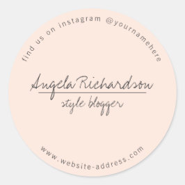 Adesivo Peach manuscrito minimalista