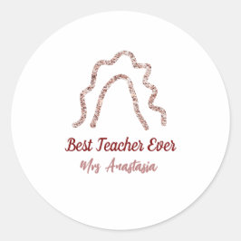 Adesivo Peach marron glitter rainbow teacher appreciation 