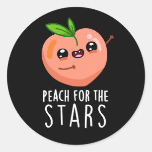Adesivo Peach Para As Estrelas Frutas Engraçadas Pun Dark 