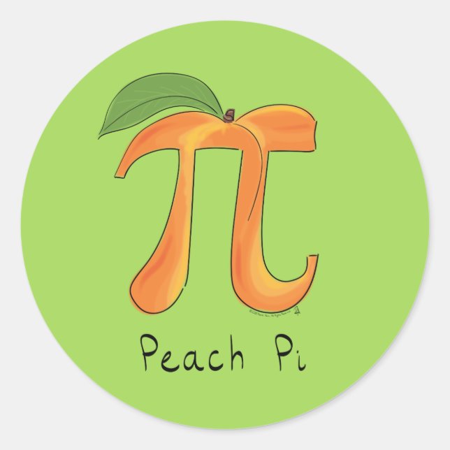 Adesivo Peach Pi - Símbolo Professor de Matemática (Frente)