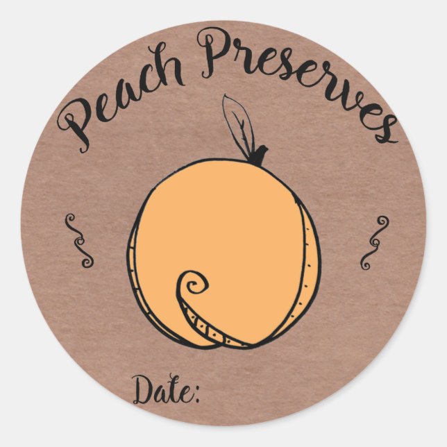 Adesivo Peach Preserve Sticker com espaço para data (Frente)