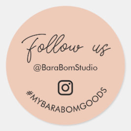 Adesivo Peach Siga-nos no Instagram Package Sticker