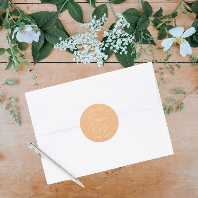 Adesivo Peach Stylized Wedding Salvar a Data (In Situ Wedding)