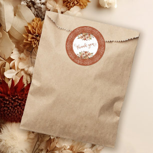 Adesivo Peach Watercolor Floral Persimmon Obrigado