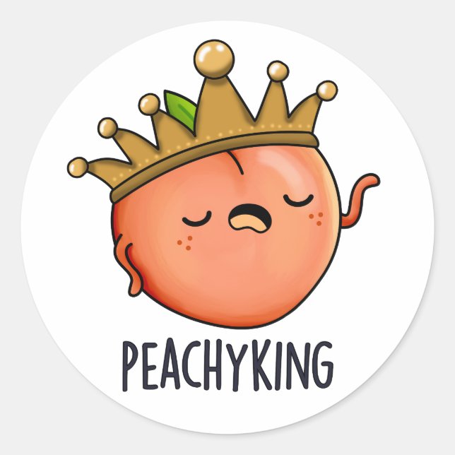 Adesivo Peachy King Engraçado Peach Pun (Frente)