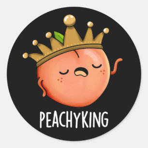 Adesivo Peachy King Engraçado Peach Pun Dark BG